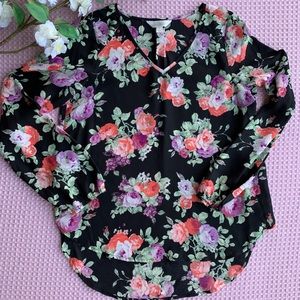 Semi Sheer Floral Blouse